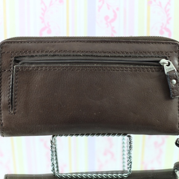 Fossil Brown Leather Wallet Vintage - Picture 5 of 13